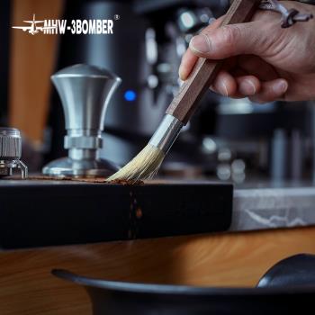 轟炸機毛刷 實木柄咖啡刷磨豆機清理刷吧臺粉塵毛刷清潔粉渣工具