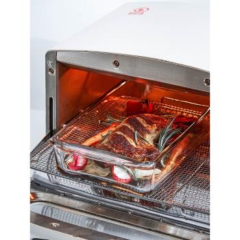進口鋼化耐高溫玻璃烤盤套裝橢圓魚盤焗飯烤肉碗微波爐烤箱大號