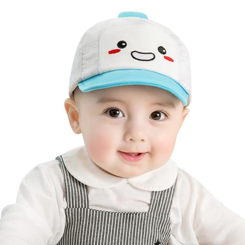 Colorland-寶寶棒球帽 嬰兒遮陽帽 防曬童帽(微笑造型款)