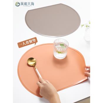 高階感輕奢北歐風矽膠餐墊靜音降噪餐桌墊耐高溫防滑防水餐廳墊