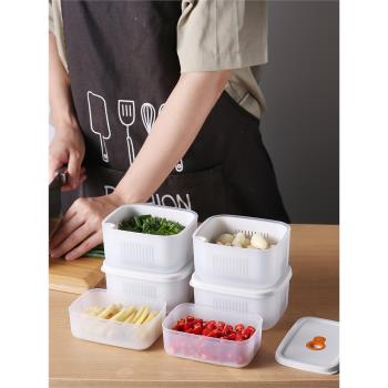 廚房蔥姜蒜收納盒蔥花保鮮盒冰箱專用冷凍食品級瀝水備菜盒密封盒