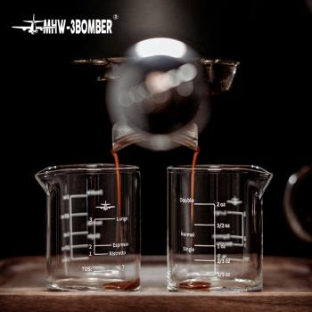 轟炸機意式濃縮盎司杯迷你小奶盅帶雙面刻度玻璃量杯單雙嘴咖啡杯