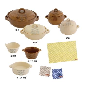 日本進口萬古燒耐熱陶器煲湯砂鍋土鍋麥片粥飯碗雙耳湯碗拉面缽