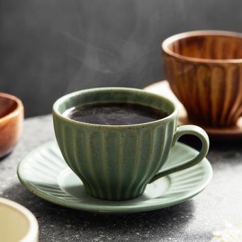 日式復古陶瓷手沖咖啡杯家用粗陶杯子ins風北歐式下午茶杯碟套裝
