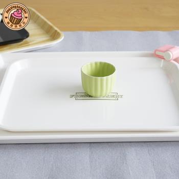 三能長方形白色托盤家用商用蛋糕面包水果糕點食品展示盤子SN4312
