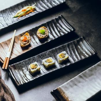日式料理長方形陶瓷飯店壽司盤