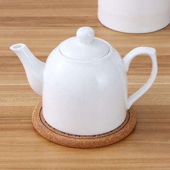飯店酒店陶瓷高溫茶壺大小號過濾壺大容量純白色茶具餐廳泡茶水壺