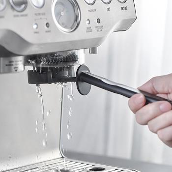 意式咖啡機沖煮頭清潔刷帶勺防燙可拆卸塑料尼龍毛刷51/58MM通用