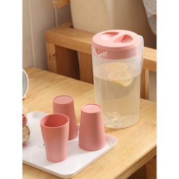 冷水壺超大容量塑料家用耐高溫防爆涼水白開水壺涼茶壺涼水杯套裝