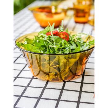2只DURALEX多萊斯進口鋼化玻璃蔬菜水果沙拉碗高顏值泡面碗湯碗