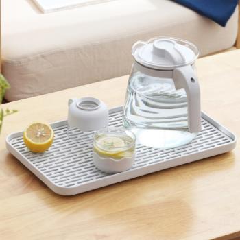 瀝水盤放茶杯用托盤茶盤廚房雙層置物架多功能水果盤長方形瀝水籃