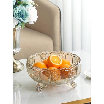 玻璃水果盤家用客廳多功能干果零食盤子創意網紅簡約果斗茶幾果籃