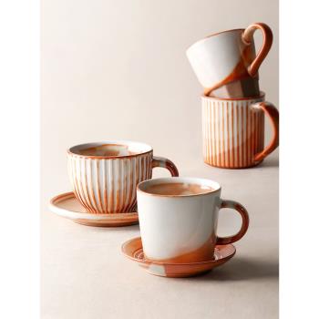 九土日式手工粗陶咖啡杯復古窯變馬克杯簡約家用拉花杯手沖咖啡杯