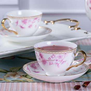 小精致咖啡杯歐式家用輕奢骨瓷花茶杯套裝陶瓷水杯英式下午茶具