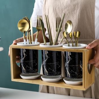 北歐可掛式筷簍陶瓷筷子筒置物架廚房筷子桶收納盒筷子籠筷盒家用