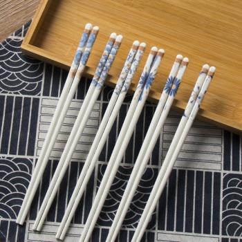 日式陶瓷筷子新款家用防滑勺子碗套裝高顏值單人專用環保防霉防菌