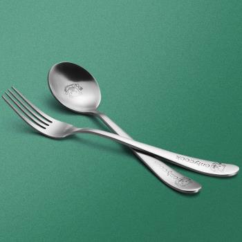 onlycook 創意304不銹鋼兒童勺子叉子 輔食飯勺湯匙餐具叉勺套裝