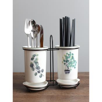 北歐筷子簍陶瓷筷子架家用瀝水筷子筒筷子桶筷子籠收納置物架筷盒