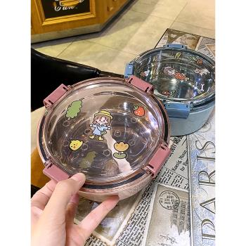 保溫碗上班族帶湯碗輕便不銹鋼泡麵碗飯盒不銹鋼帶蓋碗304便當盒