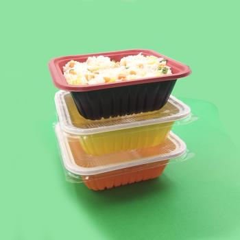 一次性餐盒塑料便當快餐盒飯飯盒打包盒兩三四格長方形帶蓋外賣盒