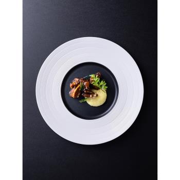 朵頤云圖平盤簡約風格盤子家用西餐盤北歐餐具陶瓷盤子餐廳擺盤