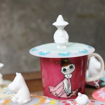 Moomin姆明兒童卡通馬克杯蓋子吸管 食品級矽膠杯蓋不銹鋼吸管