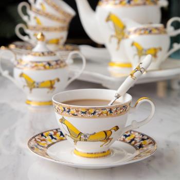 英倫歐式咖啡具北歐骨瓷英式下午茶具套裝陶瓷水杯創意家用咖啡杯