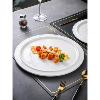 牛排餐盤涼菜輕奢北歐儀式創意酒店餐具餐廳高級感盤子平盤西餐盤