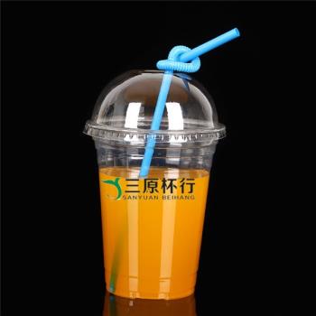 16oz PET透明杯98口徑一次性奶茶500ml塑料杯果汁飲料咖啡啤酒杯