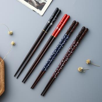 日式櫻花筷子家用防霉筷子創意環保單人裝防滑磨砂10雙筷子套裝