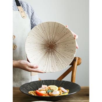 日本進口Bloom千段十草日式餐盤美濃燒餐具菜盤家用水果盤高級感