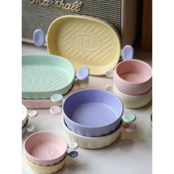 Fan home日式餐具陶瓷啞光盤子碗碟套裝家用湯碗烤盤精致餐盤菜盤