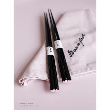 日本創意愛心筷子單人裝可愛家用日式實木尖頭料理壽司筷網紅筷子