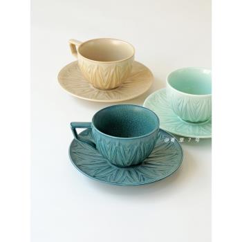 日式復古陶瓷高顏值設計感小眾下午茶家用簡約咖啡杯碟一套早餐杯