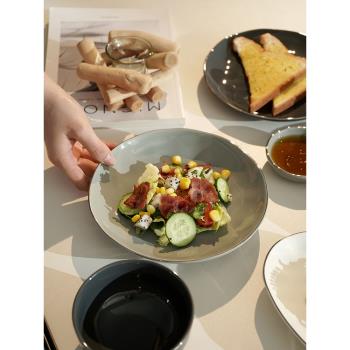 北歐輕奢碗碟套裝家用簡約陶瓷碗筷盤子碗ins網紅餐具菜盤西餐盤