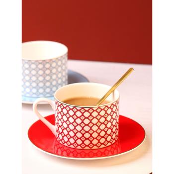 骨瓷英式下午茶紅茶杯高檔精緻陶瓷杯碟套裝歐式情侶咖啡杯禮盒裝