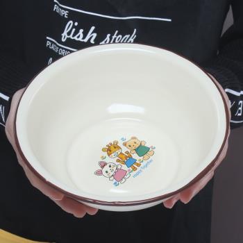 歐麗家琺瑯釉搪瓷碗老式懷舊碗特厚卡通菜盆湯碗面碗泡面碗餐廳