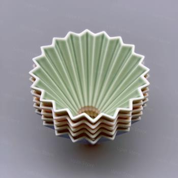 日本 ORIGAMI 新款啞光系列折紙濾杯 手沖咖啡陶瓷日式V60蛋糕杯