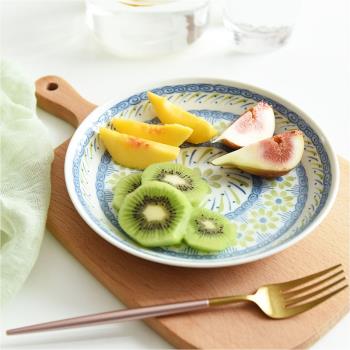 日式陶瓷菜盤家用輕量瓷進口盤子骨碟套裝8寸深盤彩繪小菜碟子