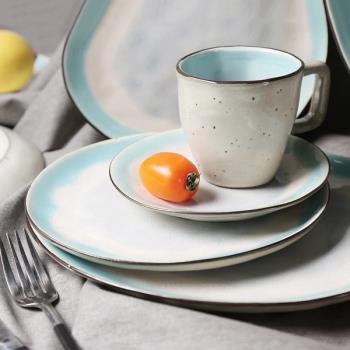 北歐風日系異形不規則設計餐盤下午茶高端酒店日式料理多用冰裂紋