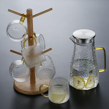涼水壺玻璃耐高溫家用大容量冷水杯泡茶壺套裝耐熱果茶扎壺高顏值