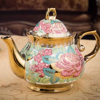 茶壺 歐式咖啡壺家用陶瓷大容量泡茶壺茶杯酒店飯店過濾茶具套裝