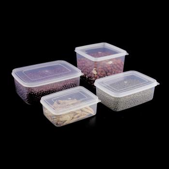 華隆保鮮盒長方形食品級塑料盒商用微波爐透明盒零食盒冰箱收納盒