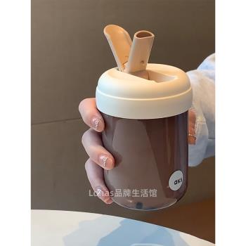 AKS哨子吸管咖啡杯夏塑料杯飲料韓式隨行杯tritan學生高顏值水杯