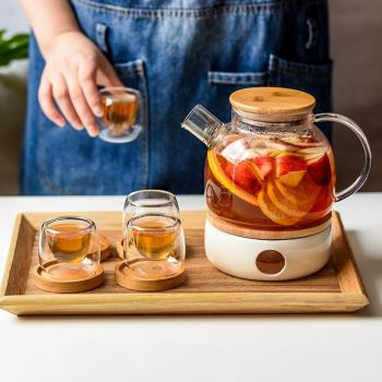玻璃茶壺養生下午茶具套裝煮水果茶花茶壺保溫加熱底座