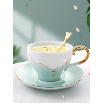 小奢華ins咖啡杯碟禮盒禮物金邊咖啡杯套裝家用陶瓷下午茶杯子