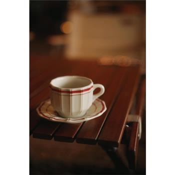 家居復古手工彩繪下午茶陶瓷北歐設計師款意式濃縮咖啡杯碟下午茶