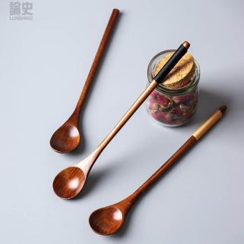 取蜂蜜專用勺天然長柄原木勺子取用木質木木櫸木攪拌小女日式調料