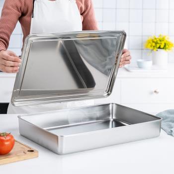 提拉米蘇托盤304不銹鋼網紅冰粉擺攤工具熟食涼菜展示盤帶蓋容器