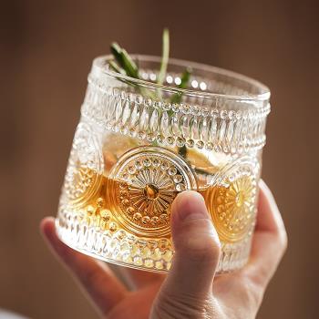 創意旋轉威士忌杯家用玻璃酒杯復古高檔奢華水晶杯洋酒杯不倒翁杯